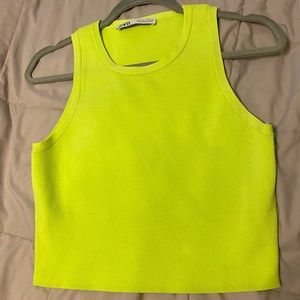 Zara womens lime green tank top